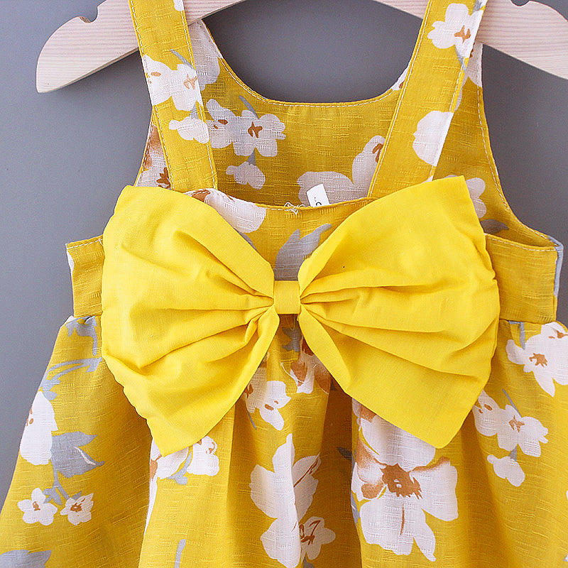 Girls Floral Print A-Line Dress