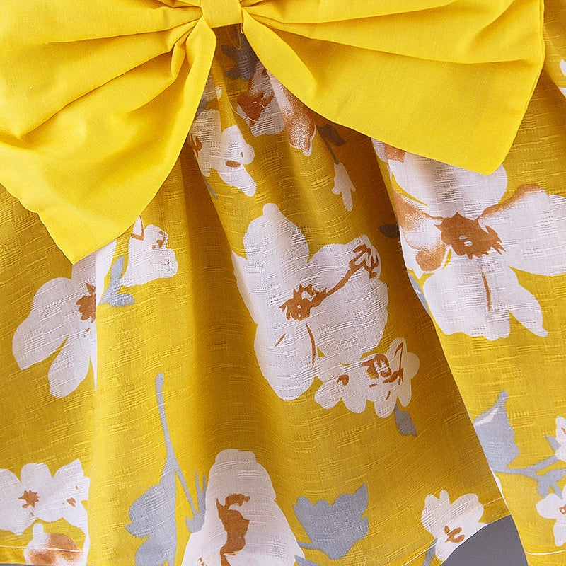 Girls Floral Print A-Line Dress