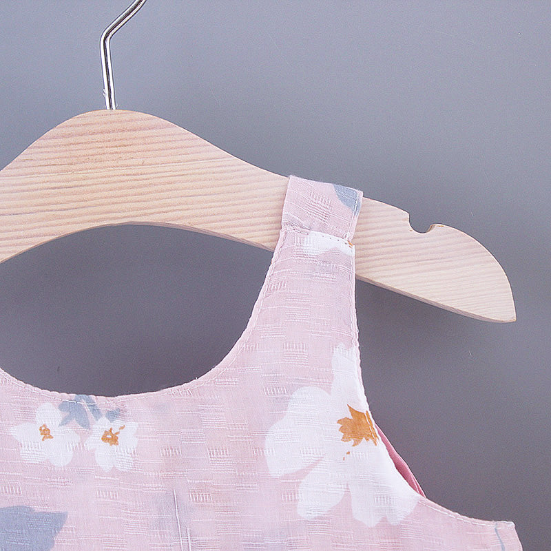 Girls Floral Printed Fit & Flare Dress