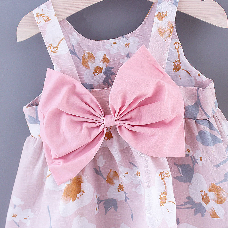 Girls Floral Printed Fit & Flare Dress