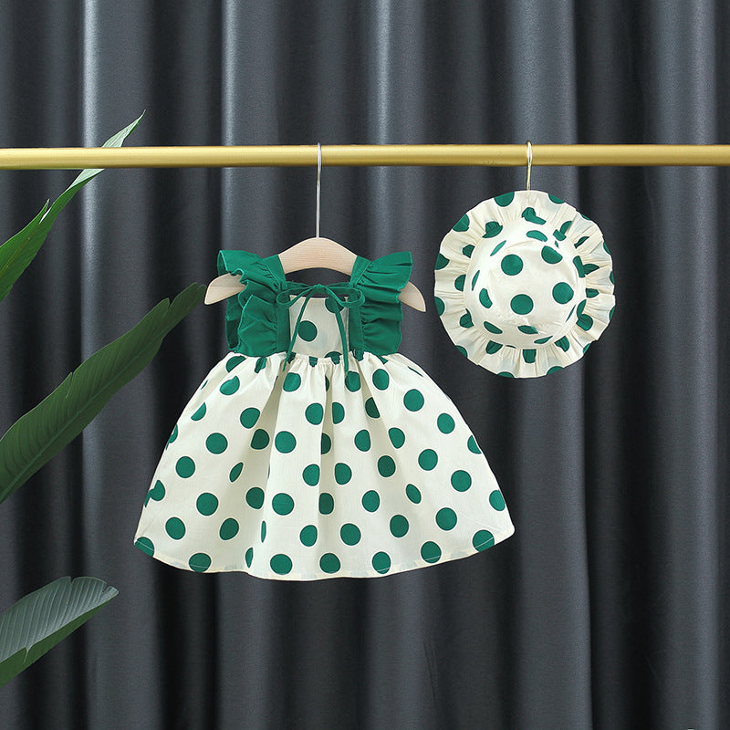 Girls Polka Dot Print A-Line Dress