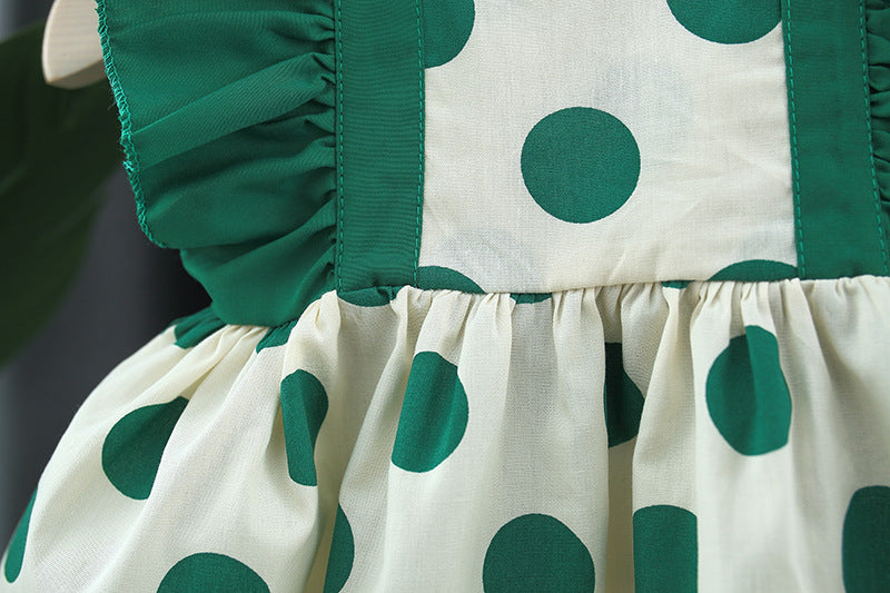Girls Polka Dot Print A-Line Dress