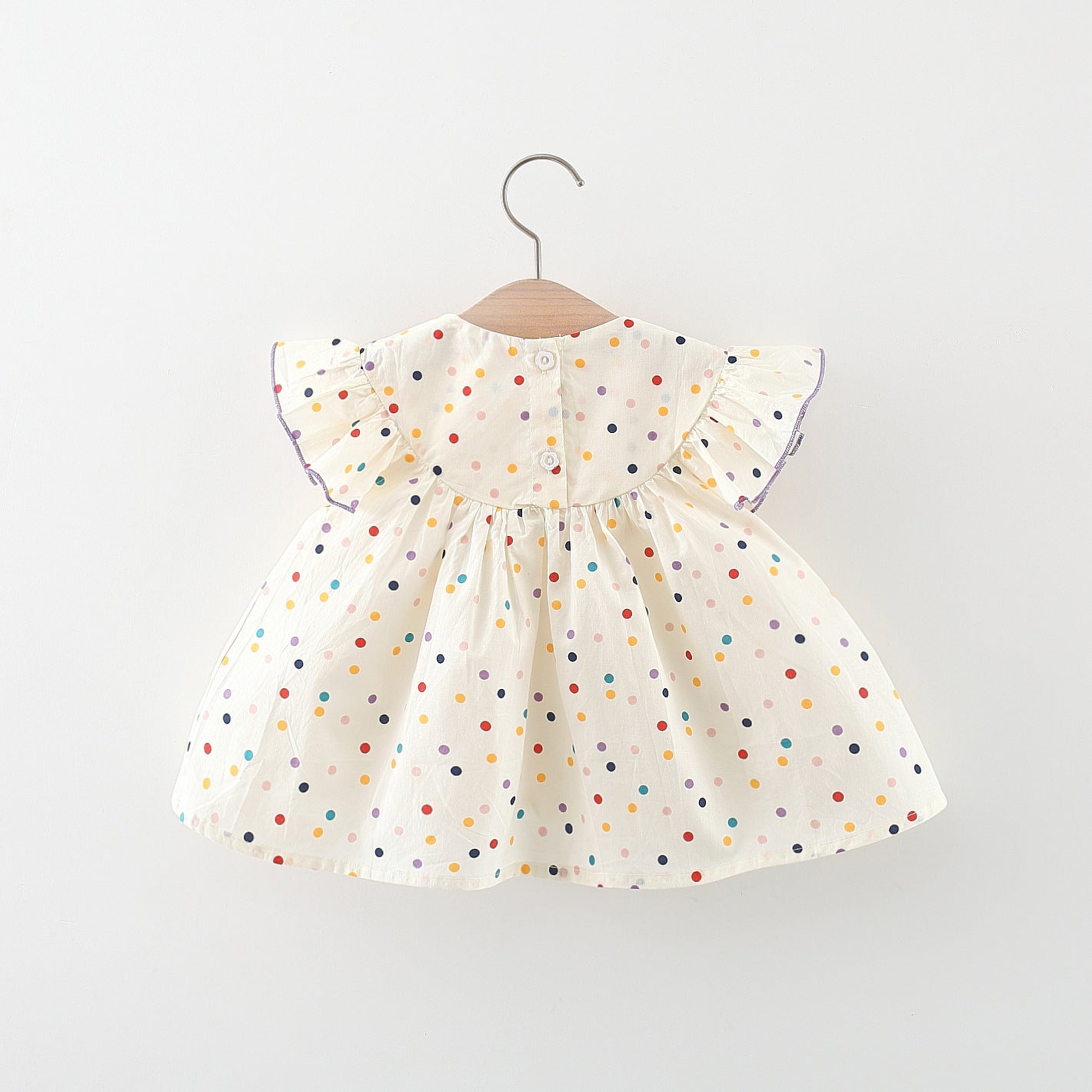 Girls Polka Dot Printed A-Line Mini Dress