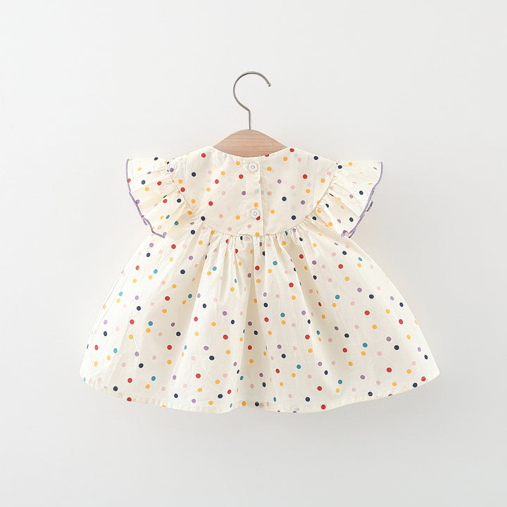 Girls Polka Dot Printed A-Line Mini Dress
