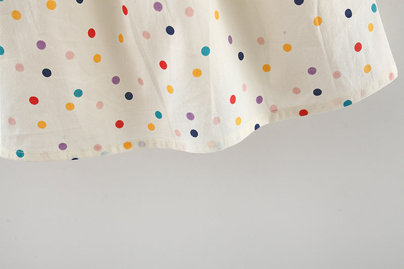 Girls Polka Dot Printed A-Line Mini Dress