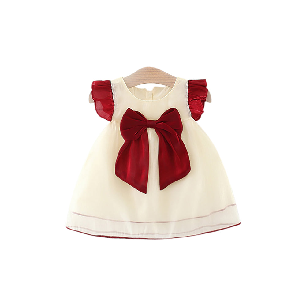 Girls Bow Detail A-Line Mini Dress