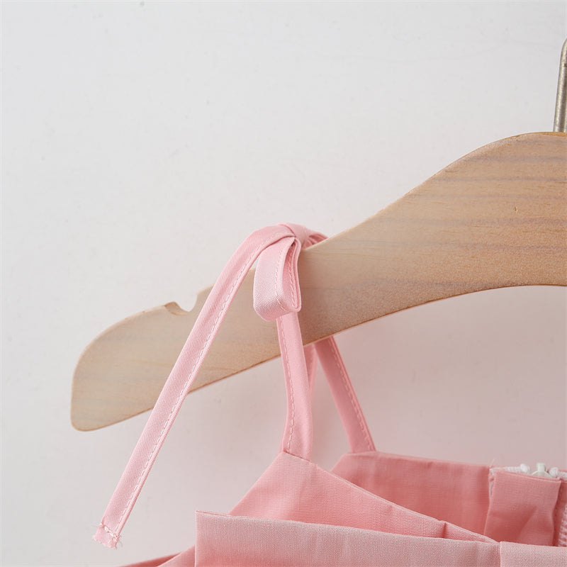 Girls Embellished Shoulder Straps Fit and Flare Dress
