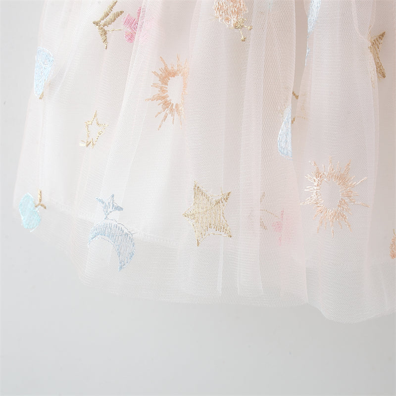 Girls Embellished Shoulder Straps Fit and Flare Dress