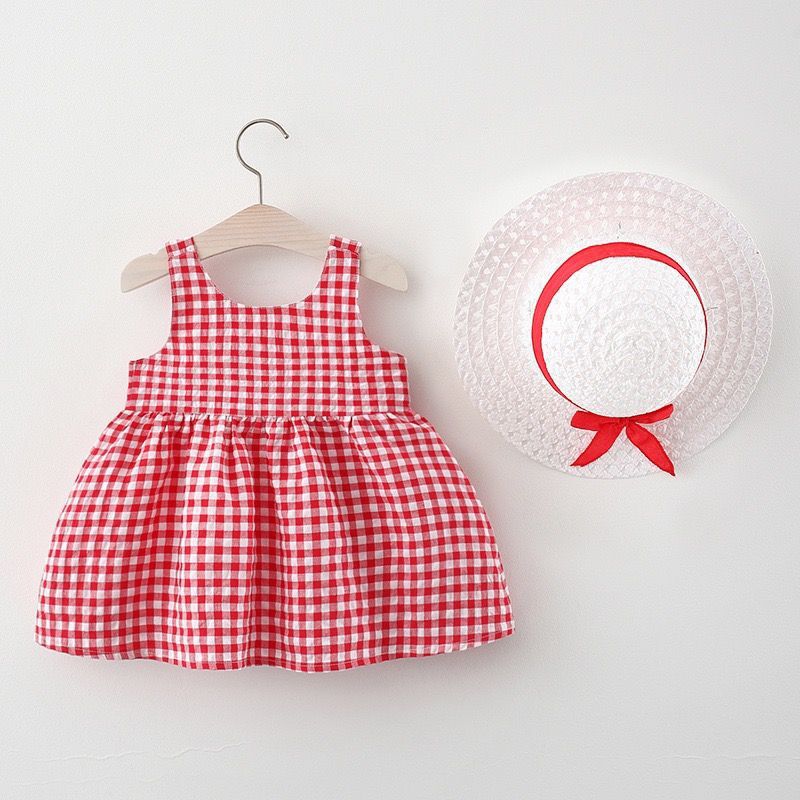 Girls Checked A-Line Mini Dress
