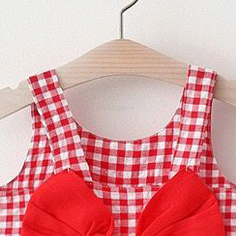 Girls Checked A-Line Mini Dress