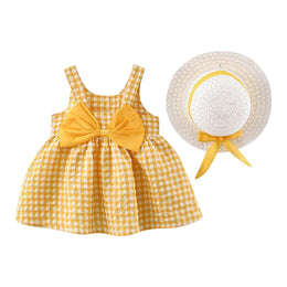 Checked Shoulder Straps A-Line Mini Dress