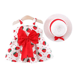 Girls Polka Dot Print Choker Neck A-Line Mini Dress