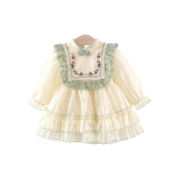 Girls Ethnic Motifs Embroidered A-Line Dress