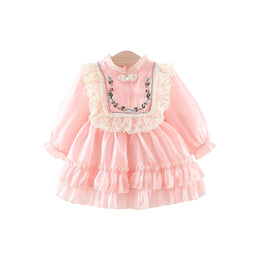 Girls Ethnic Motifs Embroidered Georgette A-Line Dress