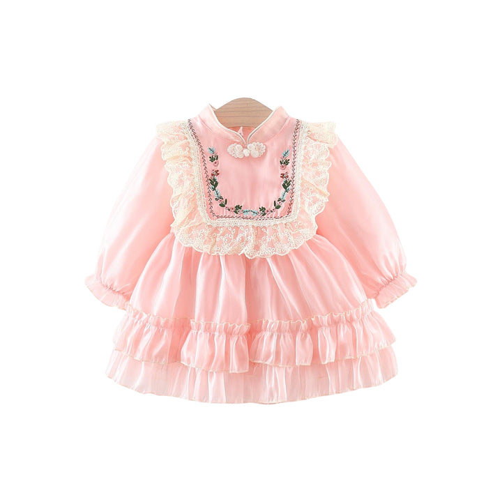 Girls Ethnic Motifs Embroidered Georgette A-Line Dress