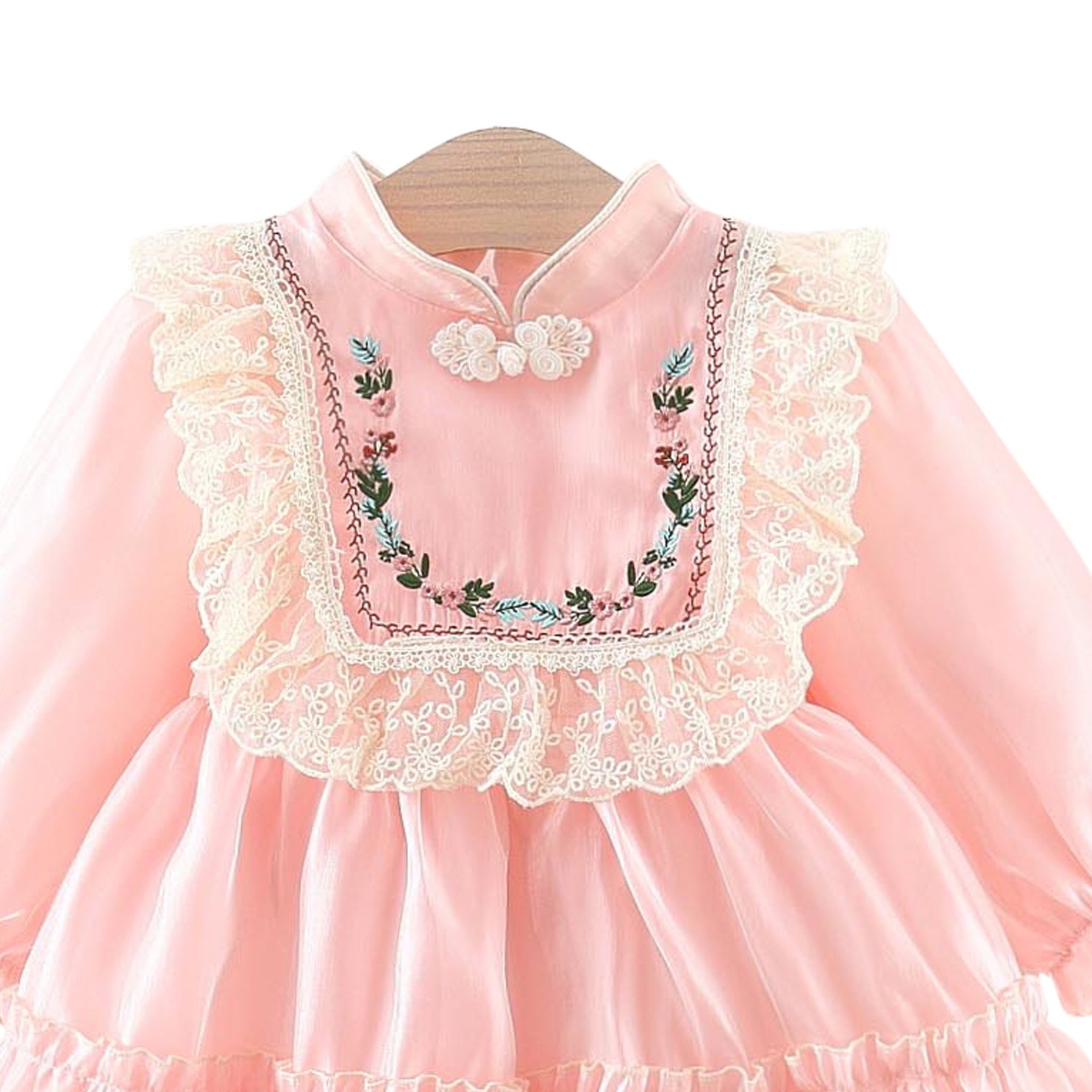 Girls Ethnic Motifs Embroidered Georgette A-Line Dress