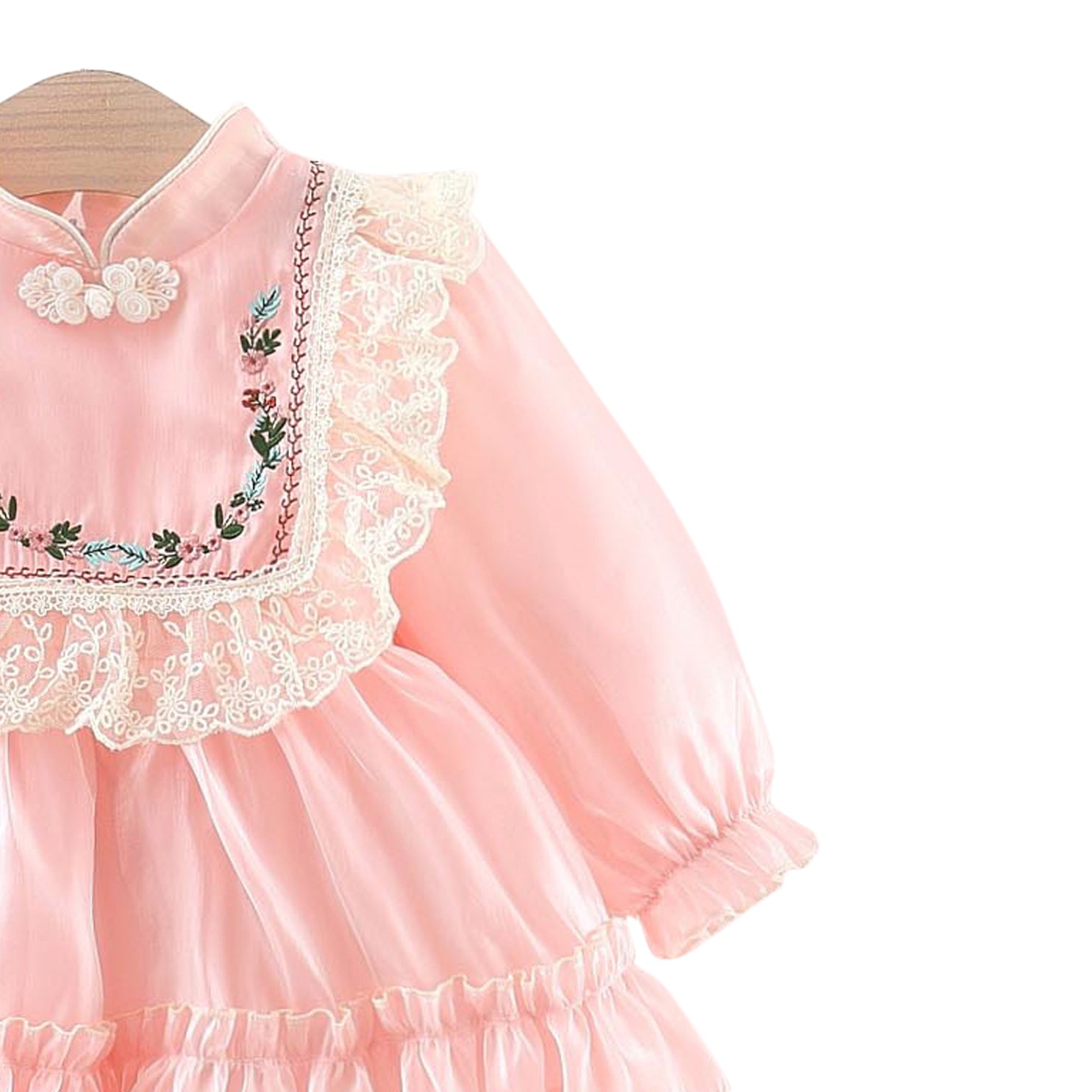 Girls Ethnic Motifs Embroidered Georgette A-Line Dress