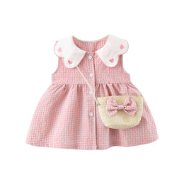 Girls Checked A-Line Mini Dress