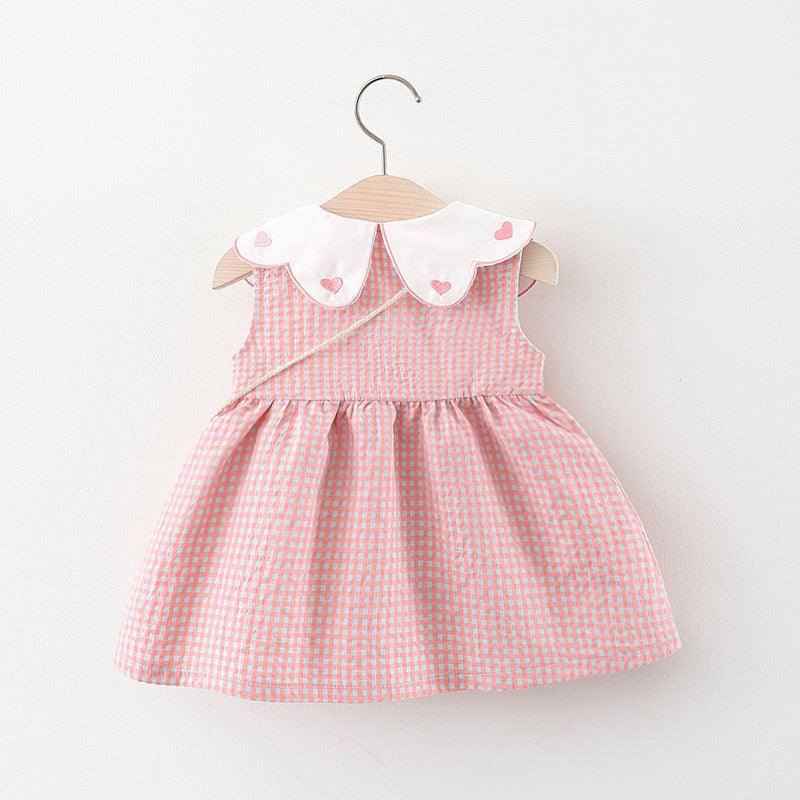 Girls Checked A-Line Mini Dress
