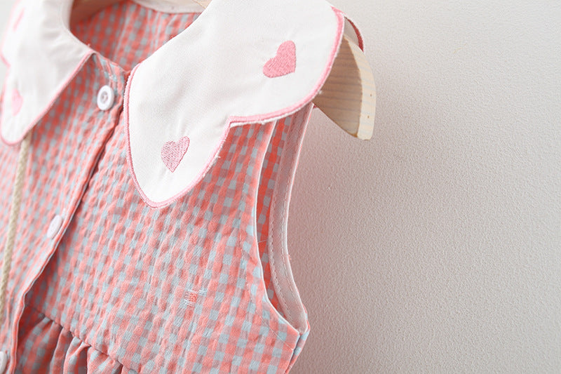 Girls Checked A-Line Mini Dress