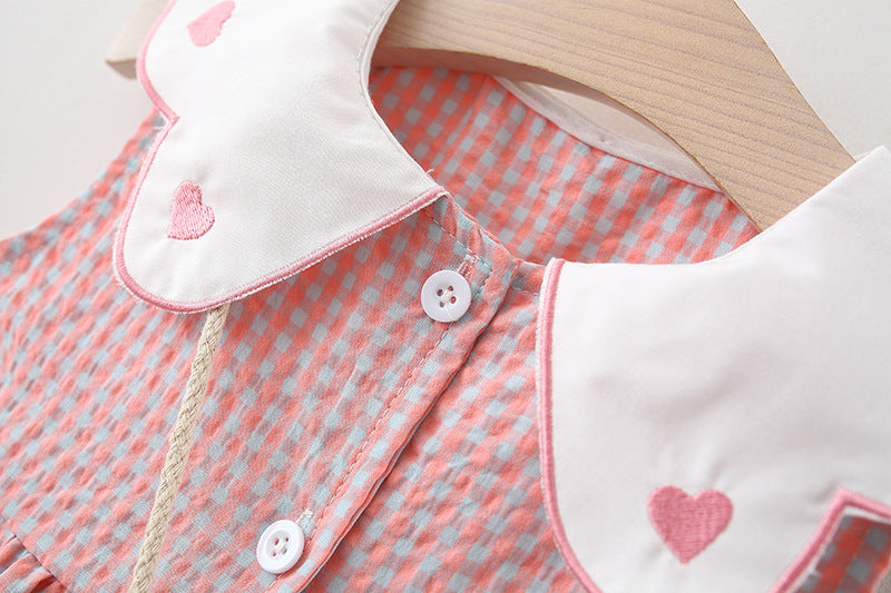 Girls Checked A-Line Mini Dress