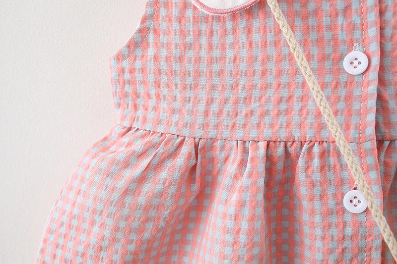 Girls Checked A-Line Mini Dress