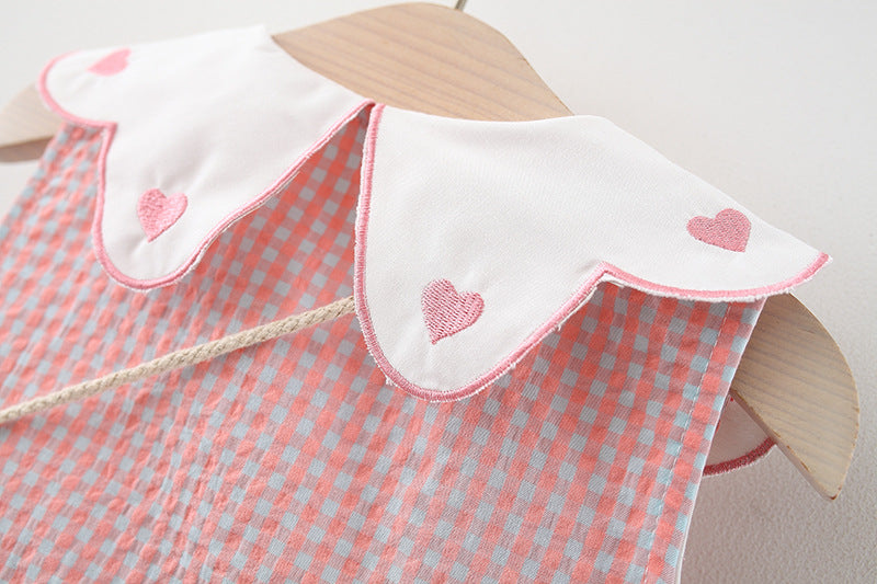 Girls Checked A-Line Mini Dress