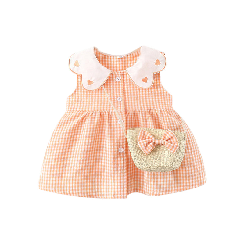 Girls Checked Fit and Flare Mini Dress