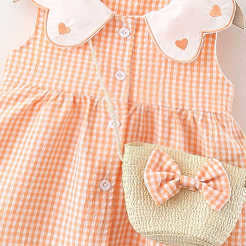 Girls Checked Fit and Flare Mini Dress