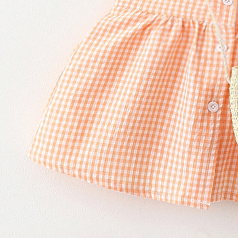 Girls Checked Fit and Flare Mini Dress