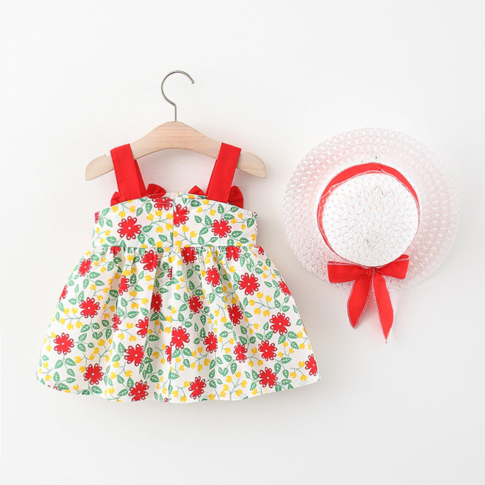 Girls Floral Printed Georgette Fit and Flare Dress