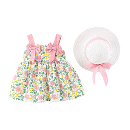 Floral Print Cotton Gathered or Pleated A-Line Dress