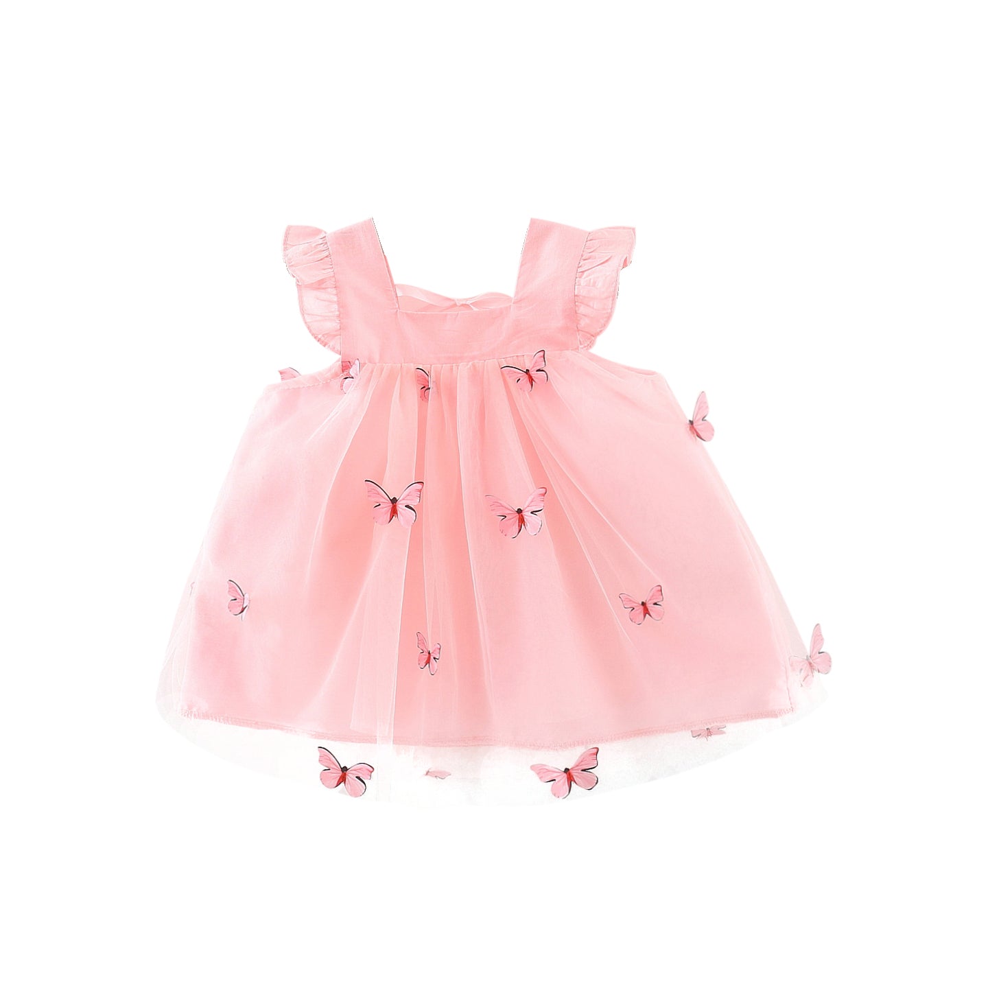 Girls Applique Net A-Line Dress