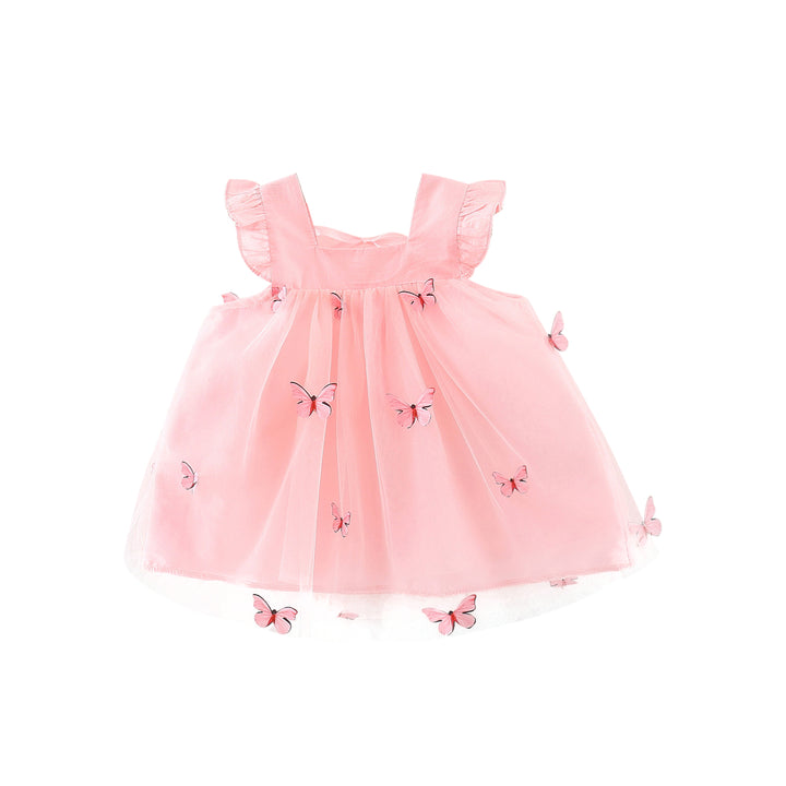 Girls Applique Net A-Line Dress