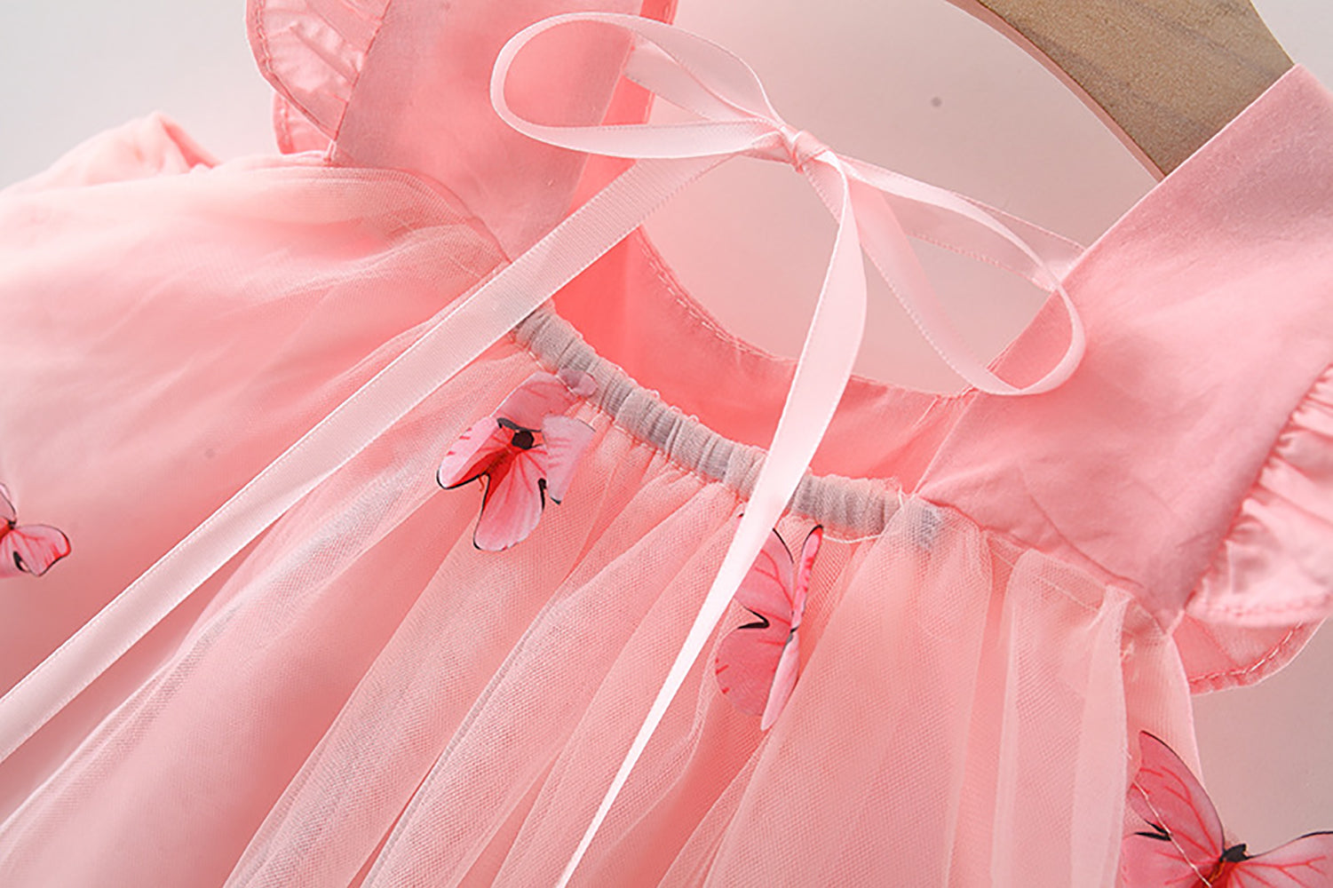 Girls Applique Net A-Line Dress