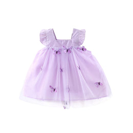 Girls Applique Net A-Line Dress