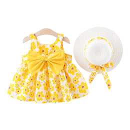 Girls Floral Printed A-Line Mini Dress