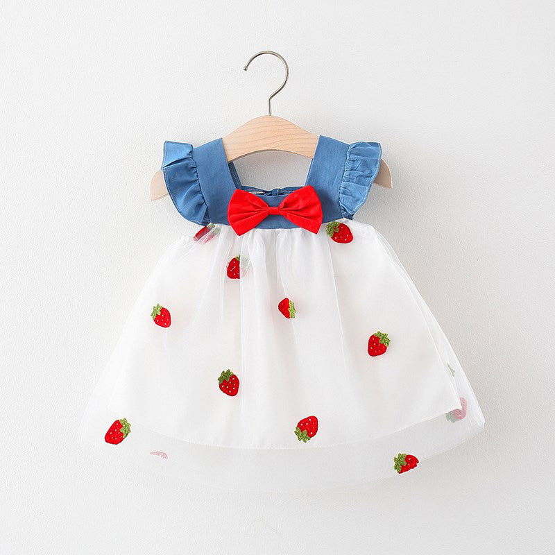 Girls Floral Printed Choker Neck Gathered or Pleated A-Line Dress