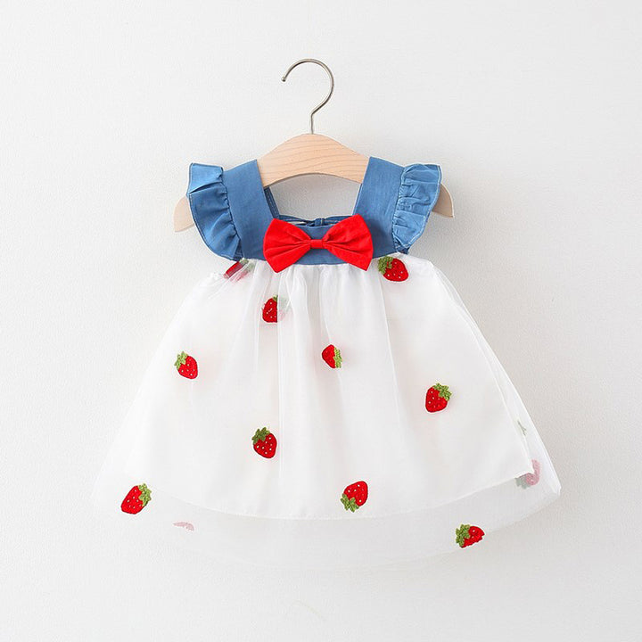 Girls Floral Printed Choker Neck Gathered or Pleated A-Line Dress