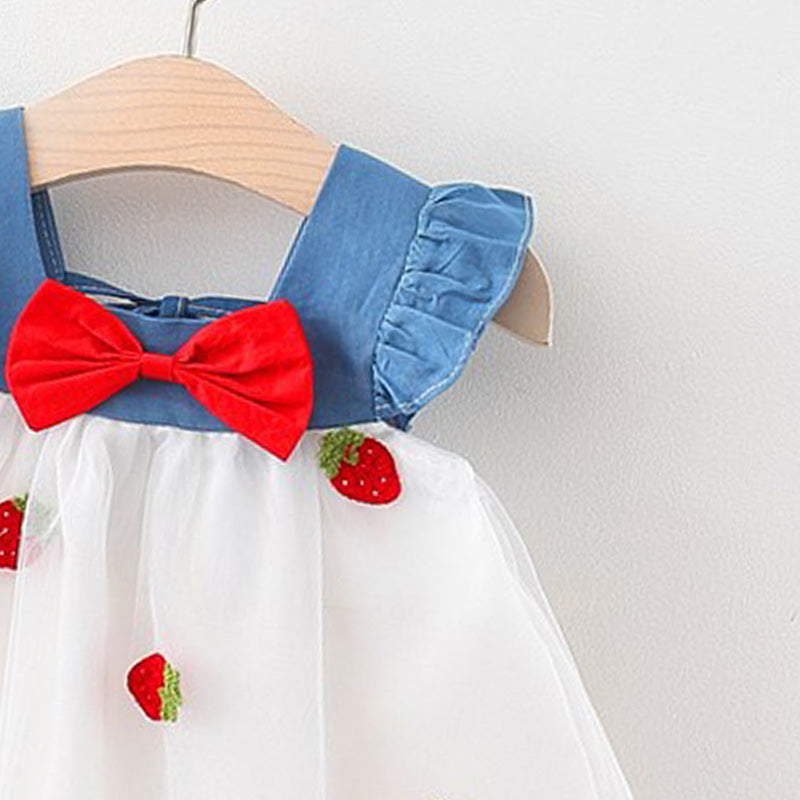 Girls Floral Printed Choker Neck Gathered or Pleated A-Line Dress