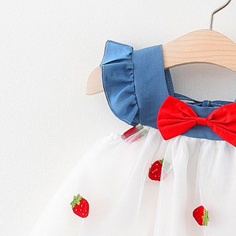 Girls Floral Printed Choker Neck Gathered or Pleated A-Line Dress