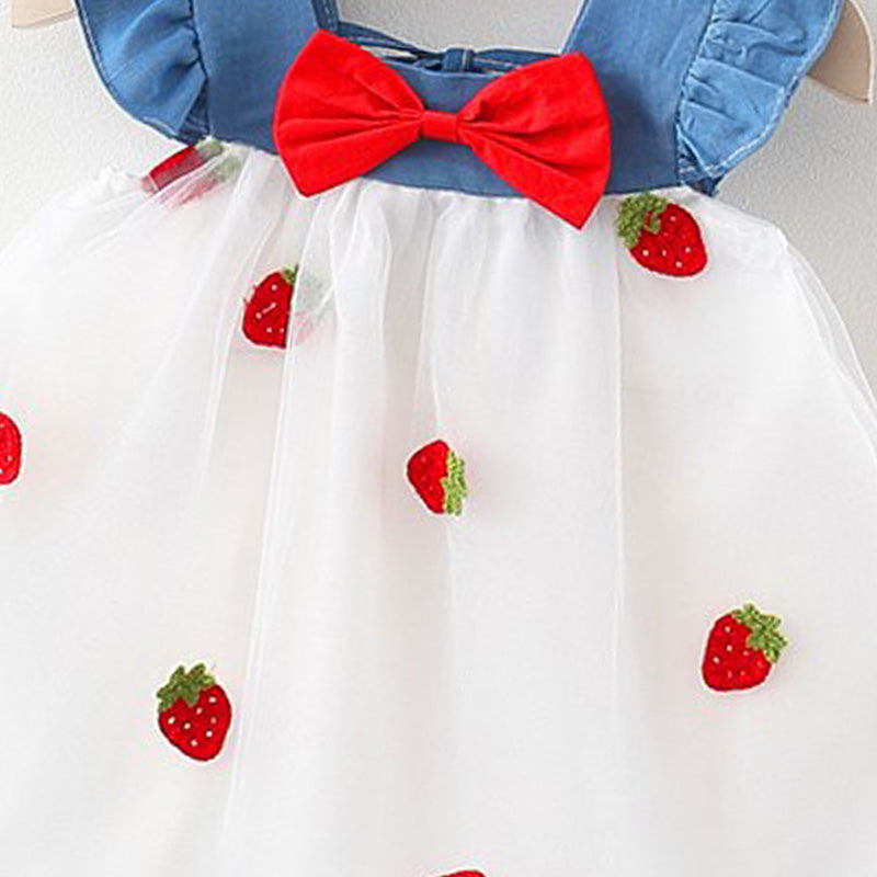 Girls Floral Printed Choker Neck Gathered or Pleated A-Line Dress