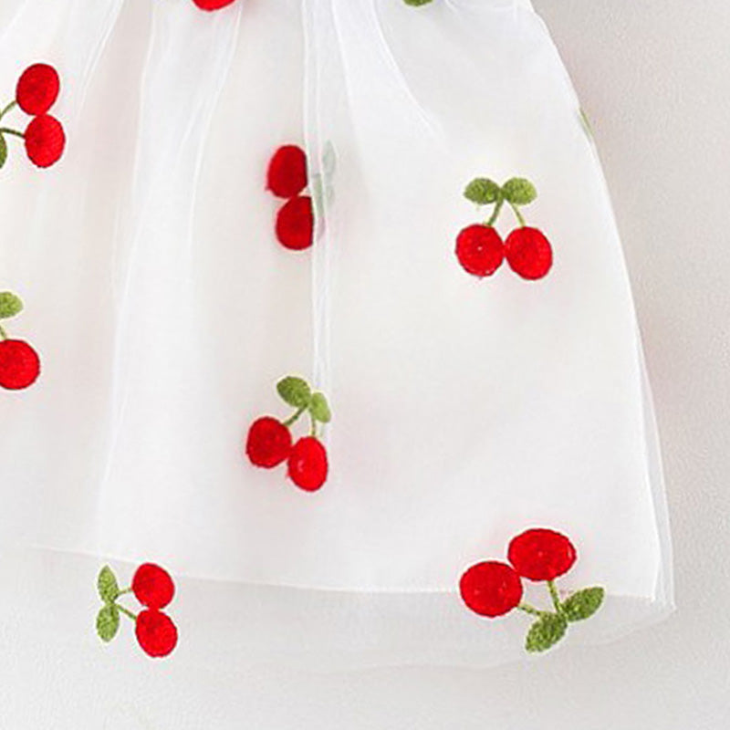 Girls Floral Printed Choker Neck Gathered or Pleated A-Line Dress