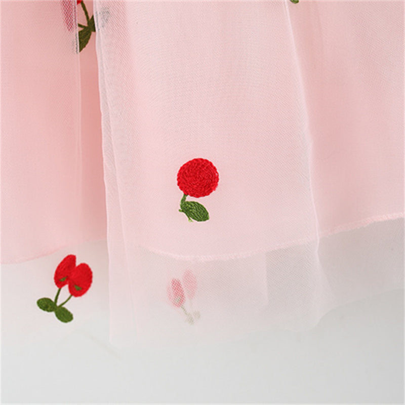 Girls Floral Printed Choker Neck Gathered or Pleated A-Line Dress