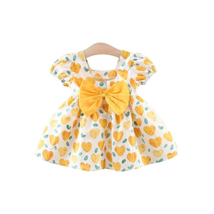 Girls Conversational Printed Fit and Flare Casual Mini Dress