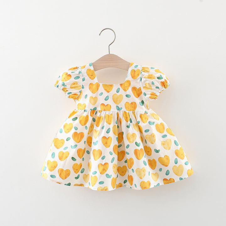 Girls Conversational Printed Fit and Flare Casual Mini Dress