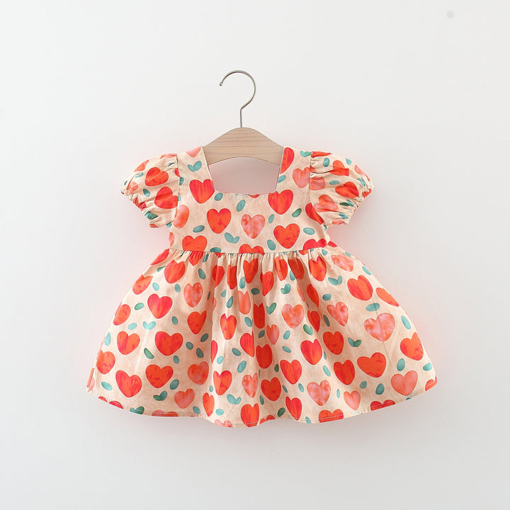 Girls Printed Fit and Flare Mini Dress