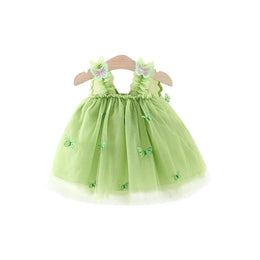 Girls Applique Net Fit and Flare Mini Dress