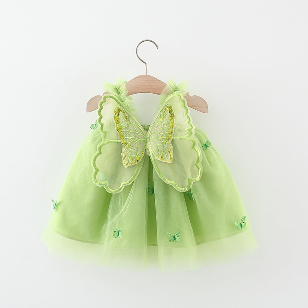 Girls Applique Net Fit and Flare Mini Dress
