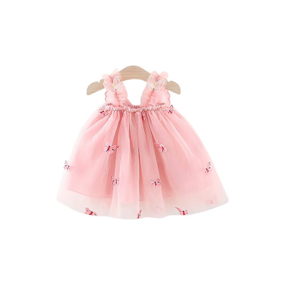 Girl Applique Net A-Line Mini Dress